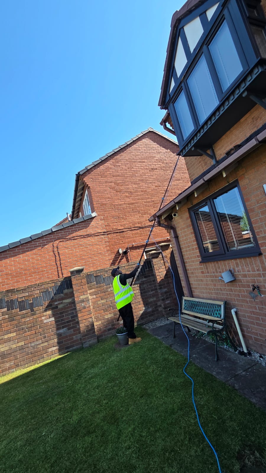 Water fed pole window cleaning